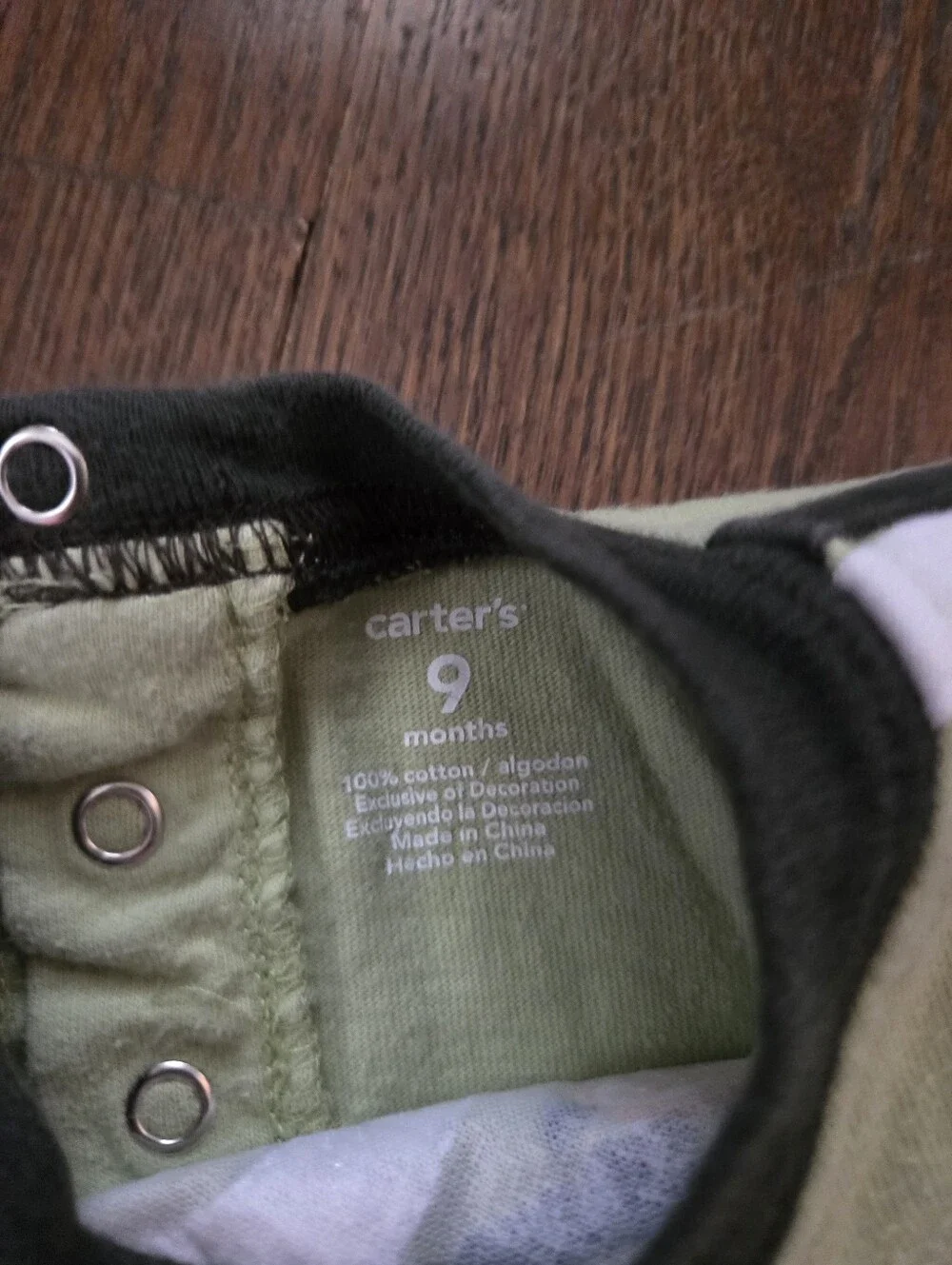 Carterd Boys 9m Green Dino Outfit